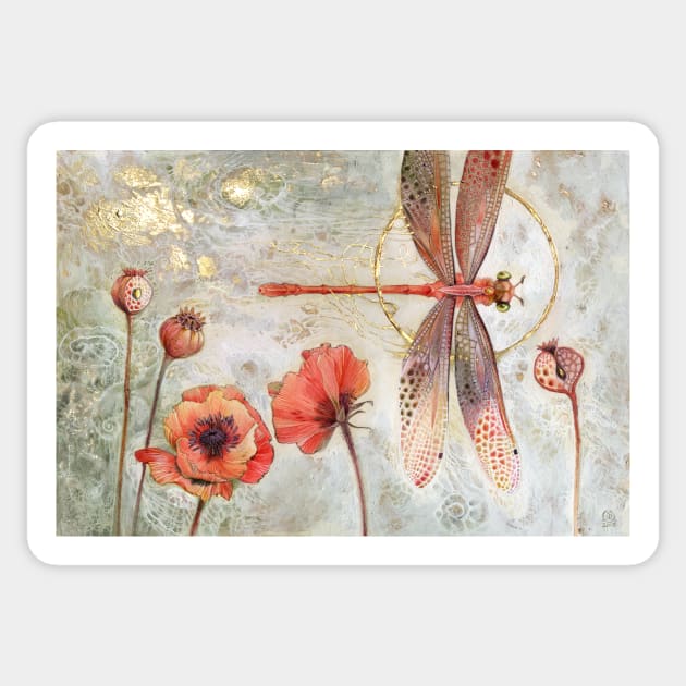 Red Jewel Damselfly Sticker by stephlaw